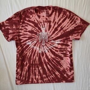 Skeleton Yoga Namaste Meditating Tie Dye T-Shirt Chemistry Size XL 100% Cotton